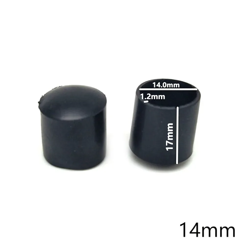 20pcs Table And Chair Foot Cover 10-28mm Round Plastic Coat PVC Soft Rubber Coat Black Chair Protection Anti Slip Foot Cover