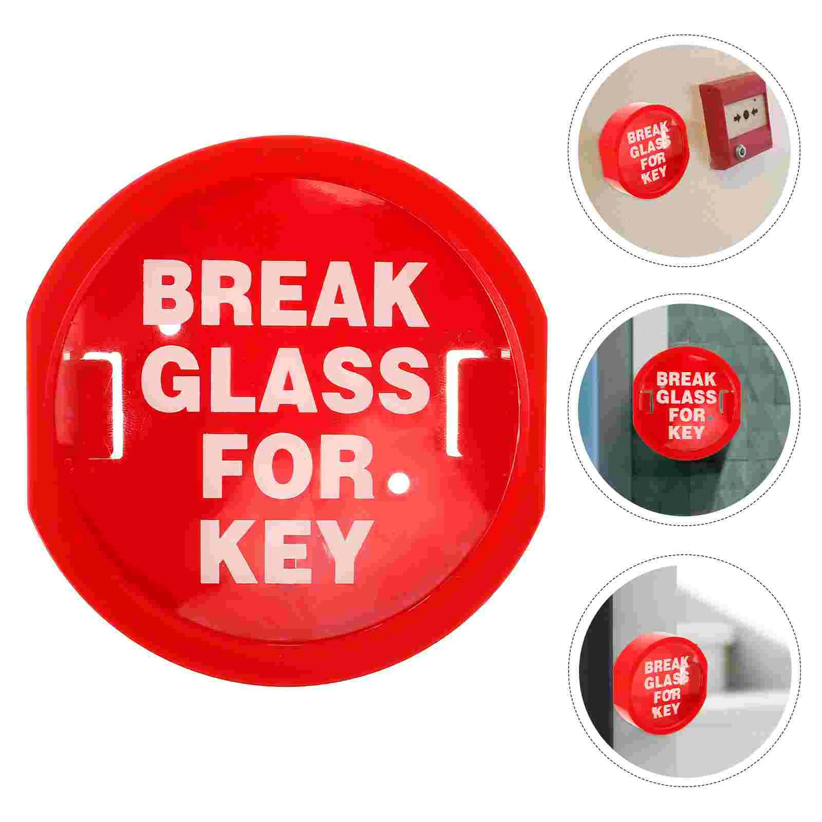 Door Emergency Alarm Box Knob with Lock Boxes Portable Holder for Glass Break Office
