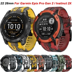 22 26mm QuickFit Silicone Watch Strap For Garmin Instinct 2X Solar Watchband Epix Pro Gen 2/Fenix 6X 6 Pro 5X 5 5 7X 7 Bracelet