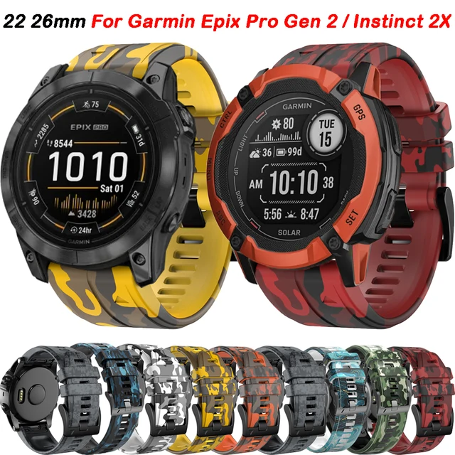 22 26 mm Silikonowy pasek QuickFit do zegarka Garmin Instinct 2X Solar Epix Pro Gen 2/Fenix 6X 6 Pro 5X 5 5 7X 7 Bransoleta