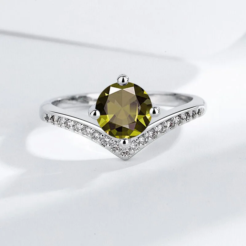 Ring aus 925er-Sterlingsilber, Kronprinzessin, mehrfarbiger Zirkon-Ring, Damenmode, minimalistisch, Geburtstagsfeier, Hochzeit, Schmuck, Geschenk