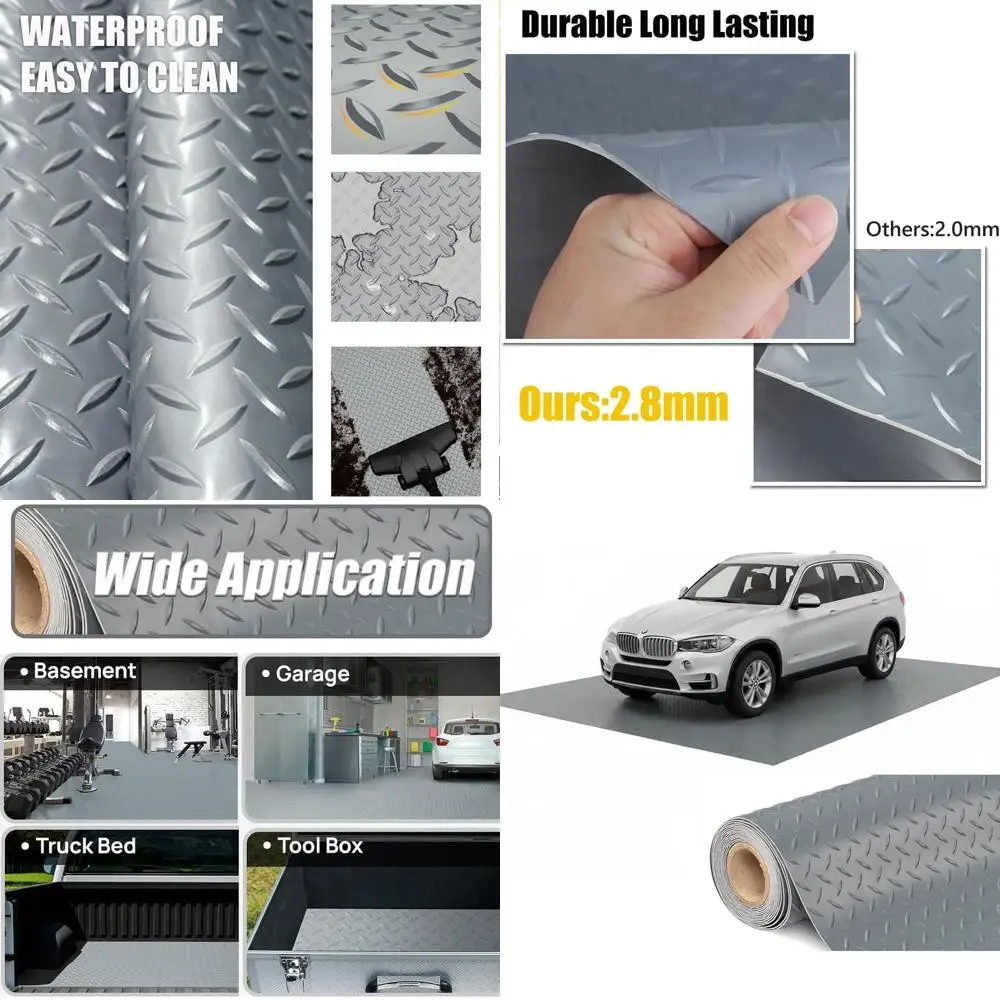 

Thick PVC Garage Floor Mat, 7x9 ft, Heavy-Duty Waterproof Non-Slip Protector for Vehicles and Spaces