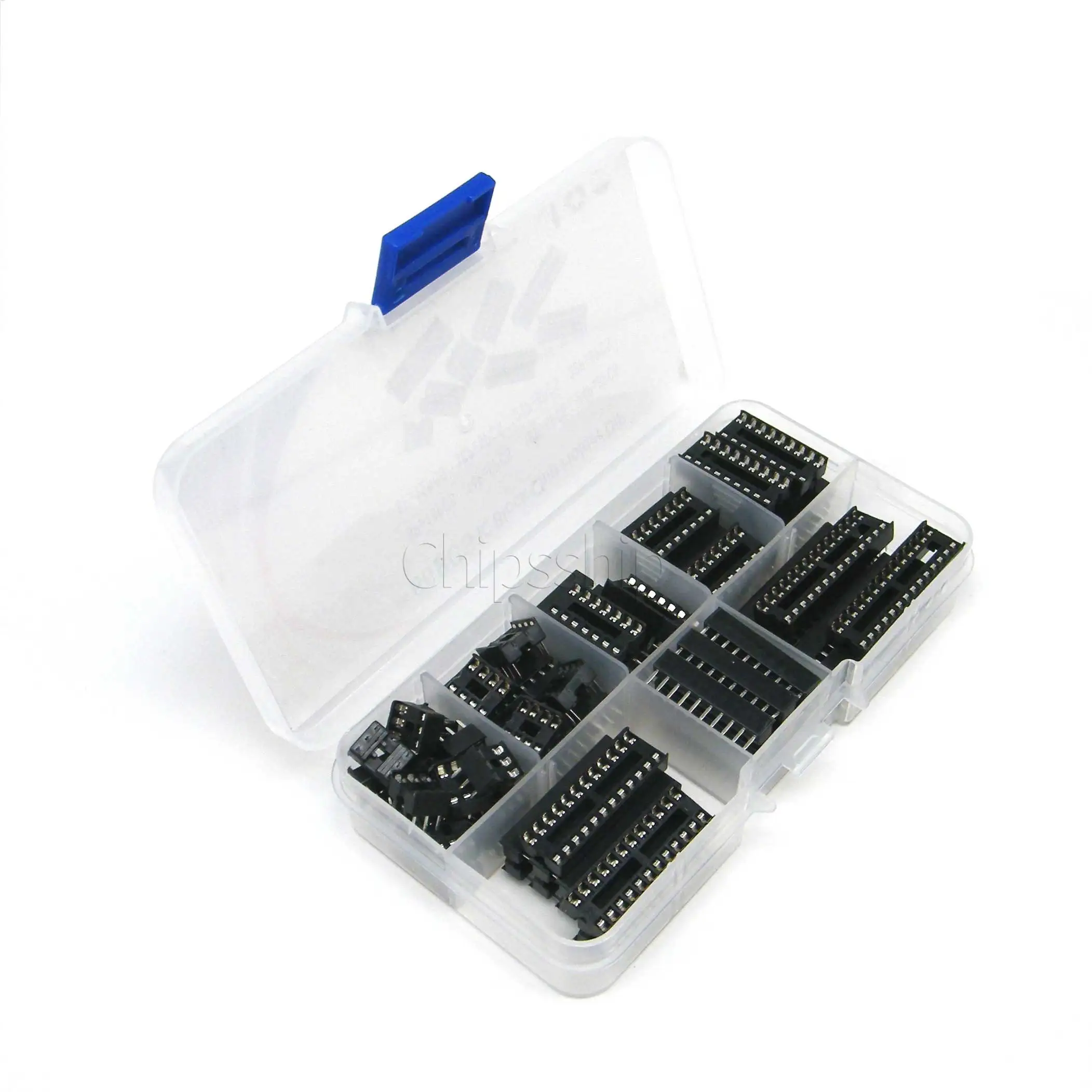 66pcs 2.54mm Foot Pitch IC Chips 6 8 14 16 18 20 24 28P Plug-in Base