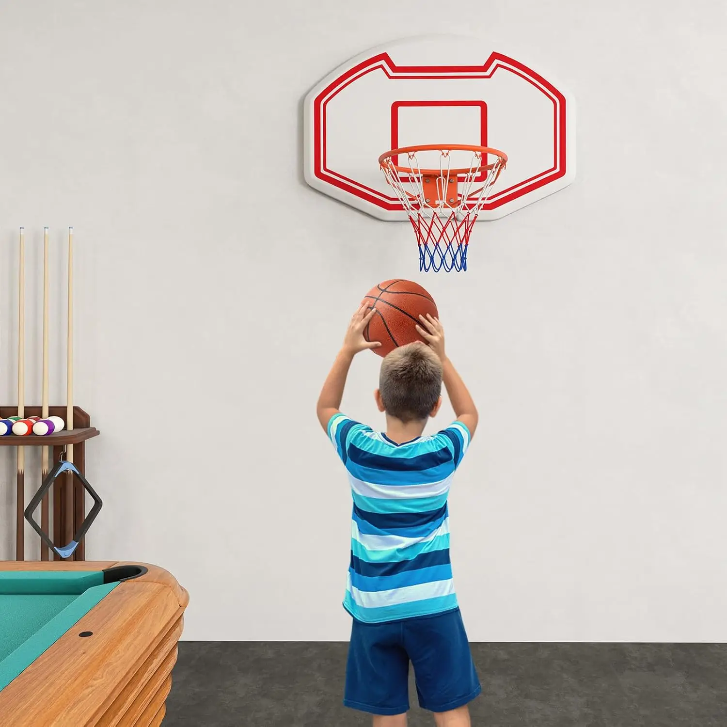 屋内外兼用ミニバスケットボールフープ、36 x 24の割れないバックボードと18インチのリム付き、家庭用