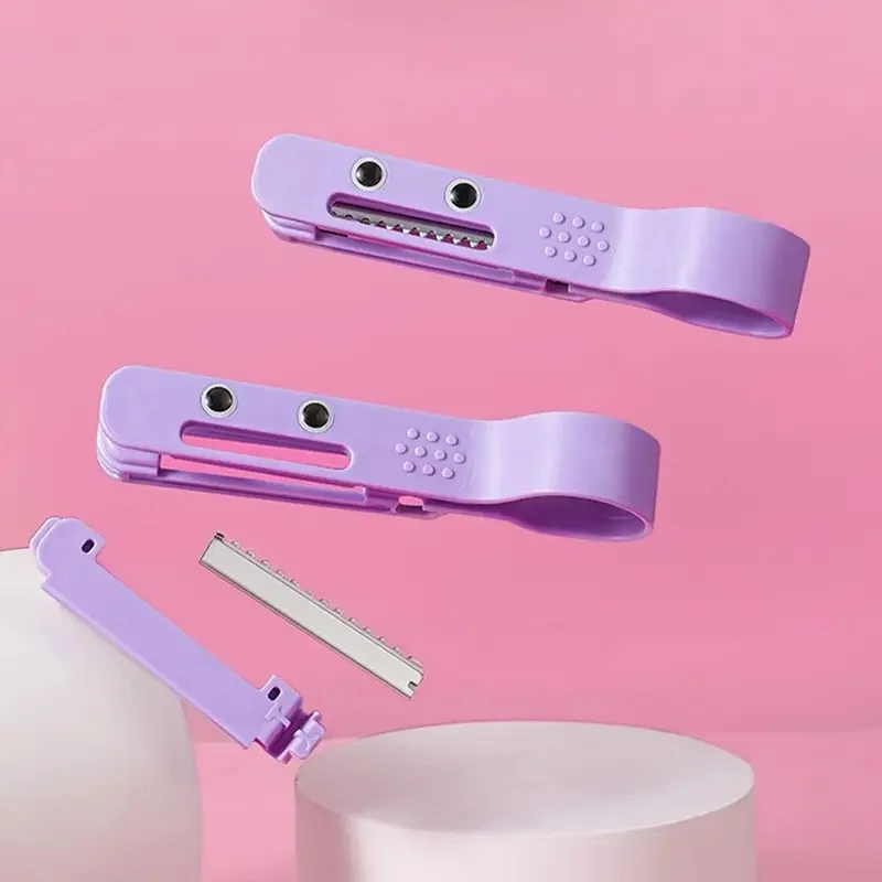 Portable Mini Manual Bangs Cutting Trimmer with Barber Comb, Cute DIY Hair Cutting Styling Tool, Multi-functional Beauty JJ4661
