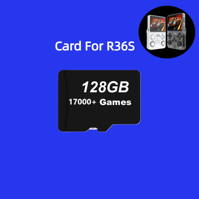 بطاقة SD للعبة لوحدة التحكم في ألعاب الفيديو المحمولة R36S ريترو نظام لينكس 3.5 بوصة IPS شاشة مشغل محمول 64 جيجابايت 128 جيجابايت 256 جيجابايت ألعاب