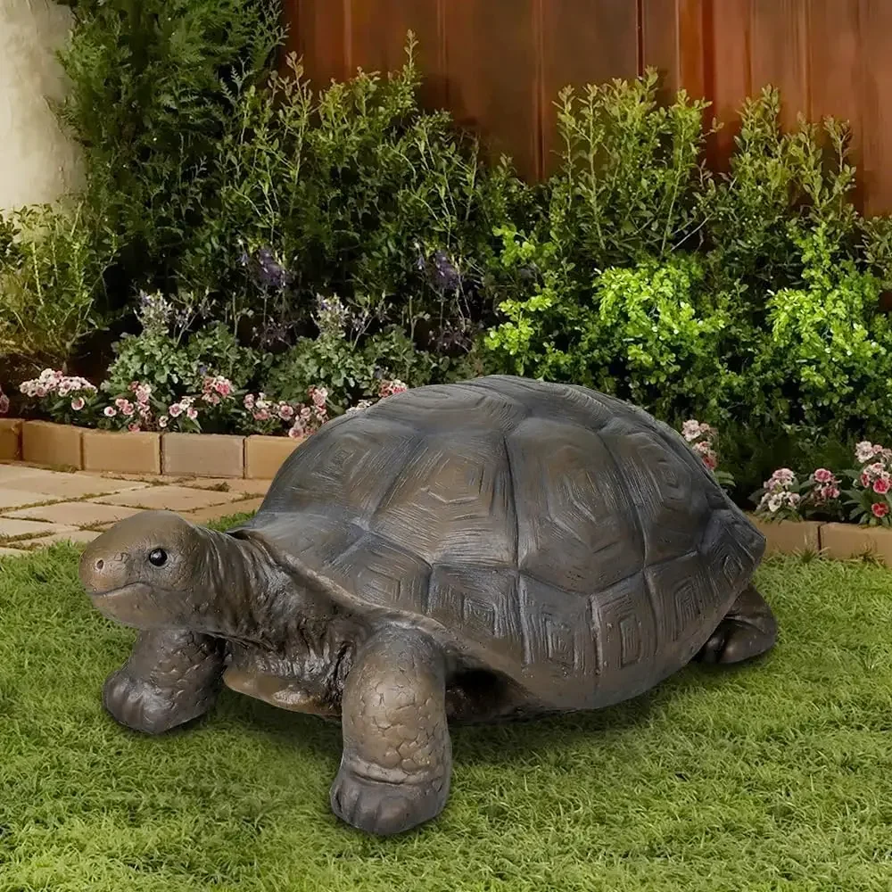 Large Turtle Statues for Garden - 29.5' x 15.7' x 11.8' Fiber Reinforced Concrete Figurines, Garden Sculptures & Statues