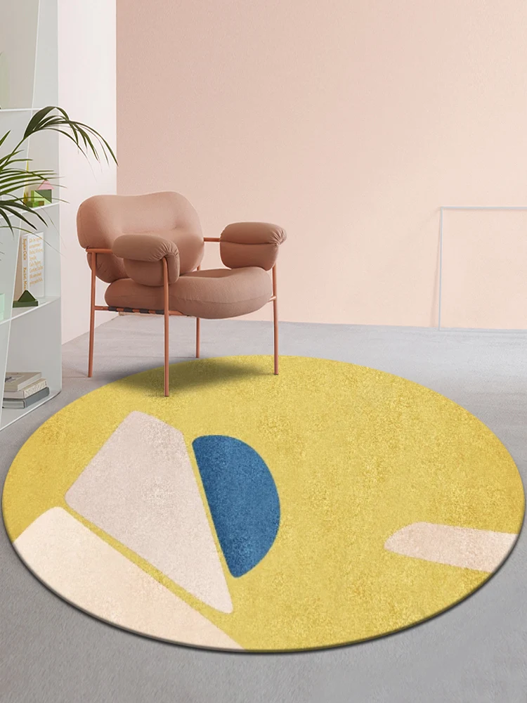 Nordic Ins Fluffy Rug Round Carpet Light Luxury Living Room Bedroom Full Computer Chair Dresser Floor Mat Area Rug Carpets