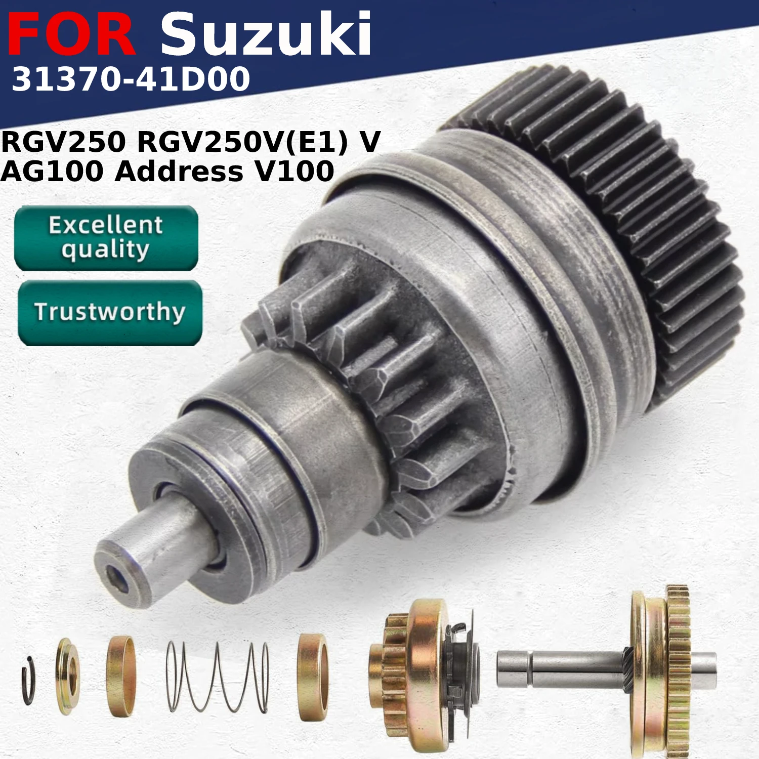 Motorcycle Starter Drive Bendix/Starter Gear For Suzuki RGV250 RGV250V(E1) V AG100 Address V100 OEM:31370-41D00 Accessories