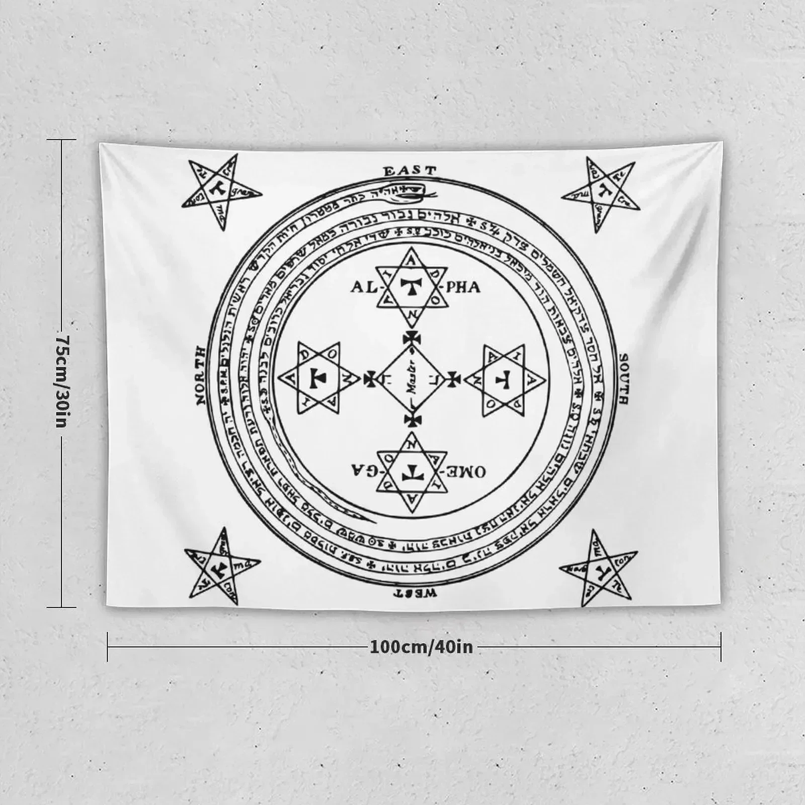 SUMMONING CIRCLE - BLACK / WHITE Tapestry Outdoor Decor Aesthetic Room Decor Korean Tapestry