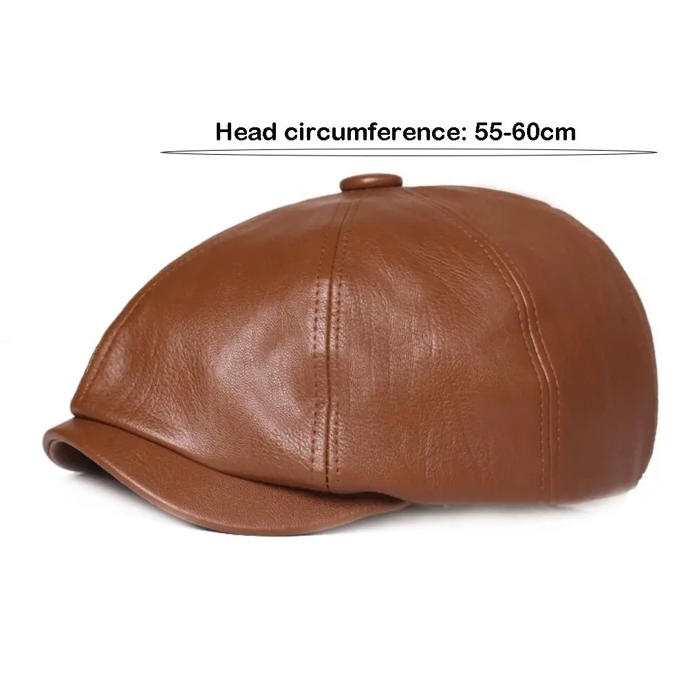 Cappellini da strillone classici in pelle retrò Tinta unita Regolazione della fascia elastica Berretto con visiera Elegante pittore Cappelli da berretto Abbigliamento unisex