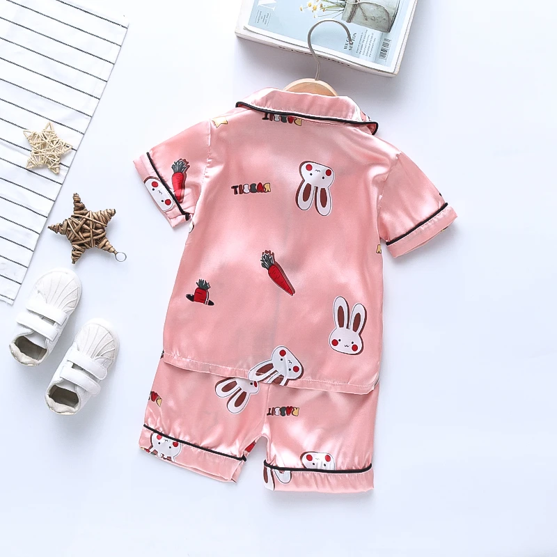 New Summer Baby Clothes Suit Kids Girls Pajamas Children Sleepwear Shirt Shorts 2Pcs/Sets Infant Causal Clothing Toddler Costume