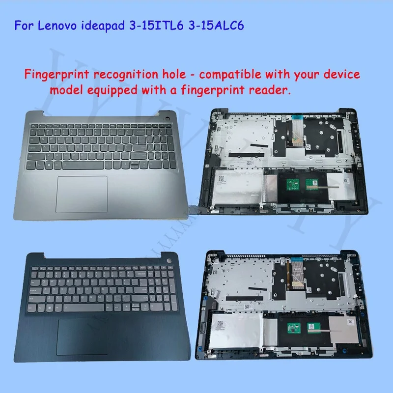 Y+ Brand New Palmrest Keyboard Touchpad with Fingerprint Sensor for Lenovo ideapad 3-15ITL6 15ALC6