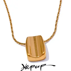 Yhpup 316L Stainless Steel Metal Cast Small Pendant Simple Necklace for Women Distinctive Texture Versatile Jewelry Gift