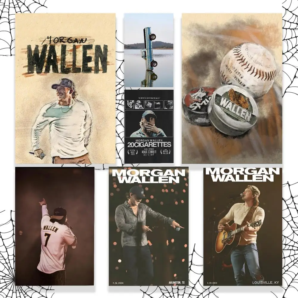 Singer M-Morgan Wallen Poster Graphic Wall Art Poster HD Waterproof PP Paper Print for Bedroom Living Room Office Decor Gift