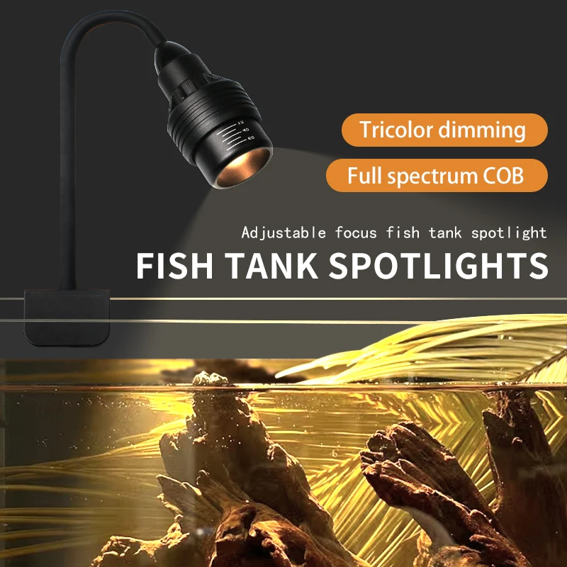 Fish tank water grass lamp zoom spotlight plant specific supplementary light, full spectrum growth lamp