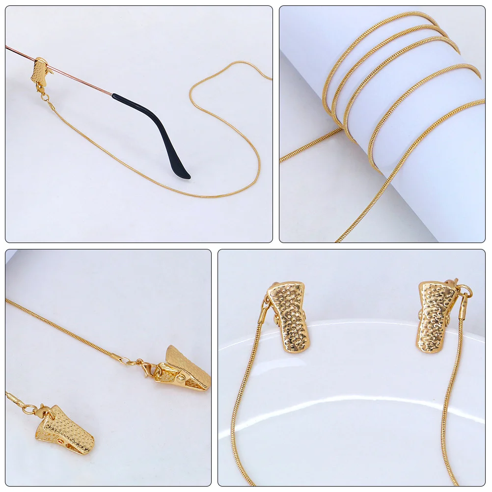 

Glasses Chain Clip Copper Face Mask Holder Eyeglasses Accessory Sunglasses Rope Durable Simple Practical Small Size