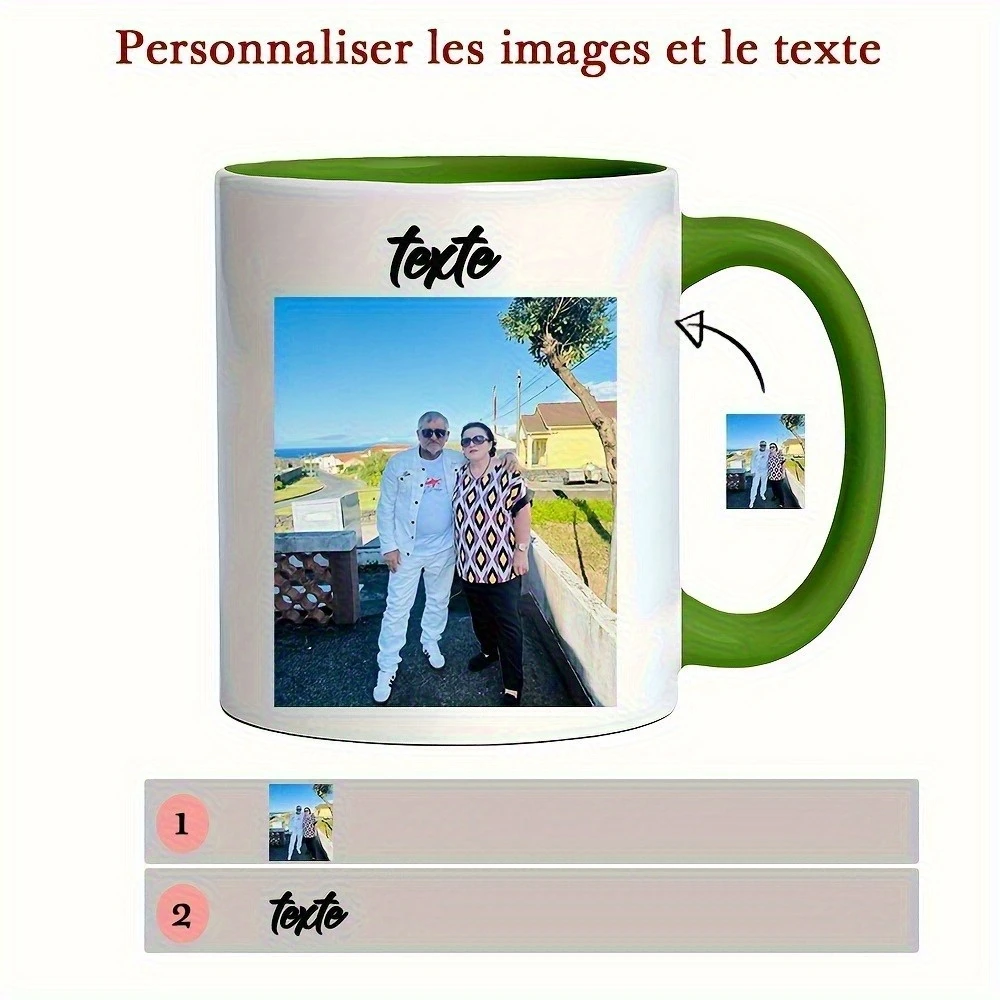 2D 1pc 11oz Personalized Golden Retriever Portrait Name Two-tone Coffee Mug, Gift for Dog Owner, Water Cup Hand Wash Only, Micro