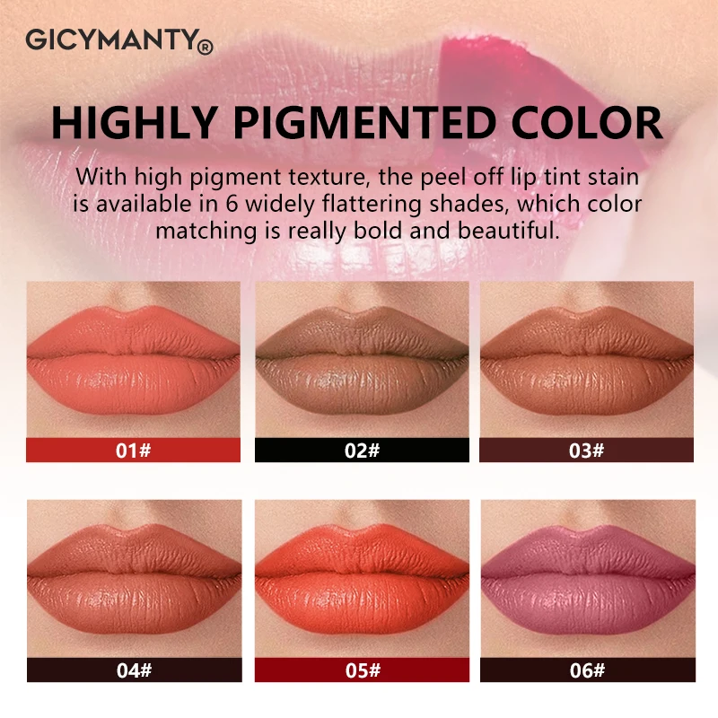 Caneta de linha labial vermelha com boca rasgada pode deixar cor por um longo tempo, cor labial tingida a rasgo não é fácil de desbotar, boca marrom roxo lip lin