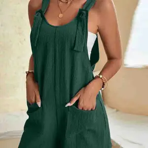 Short Casual Summer Jumpsuit Women's, Loose Jumpsuit, Sleeved Jumpsuit with Pocket Kood Handle, 2024 6 Main Sales Macaquinho - №5