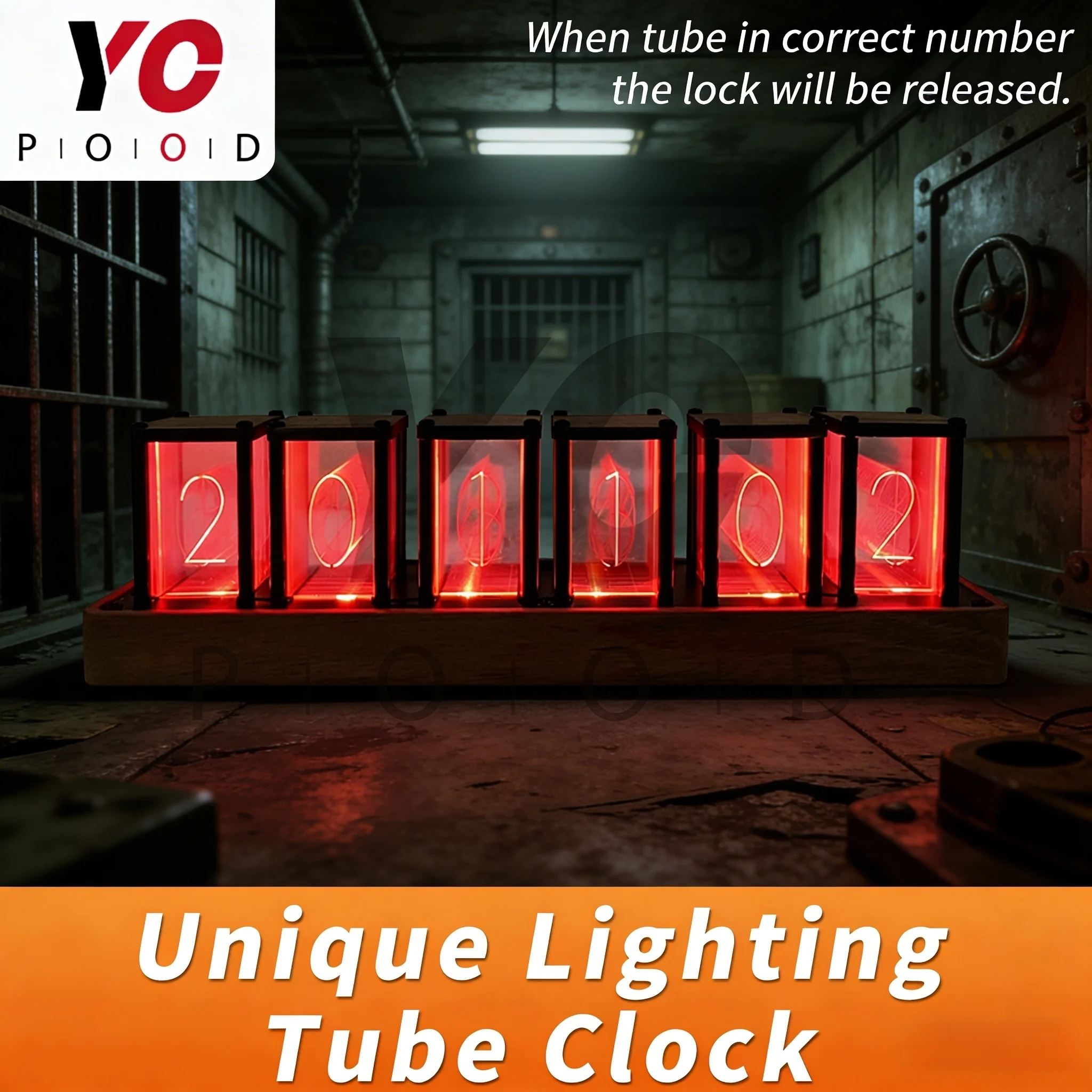 YOPOOD Escape Room Nixie tube clock LED lighting clock prop for escape room mechanism LED counter live escape game accessories
