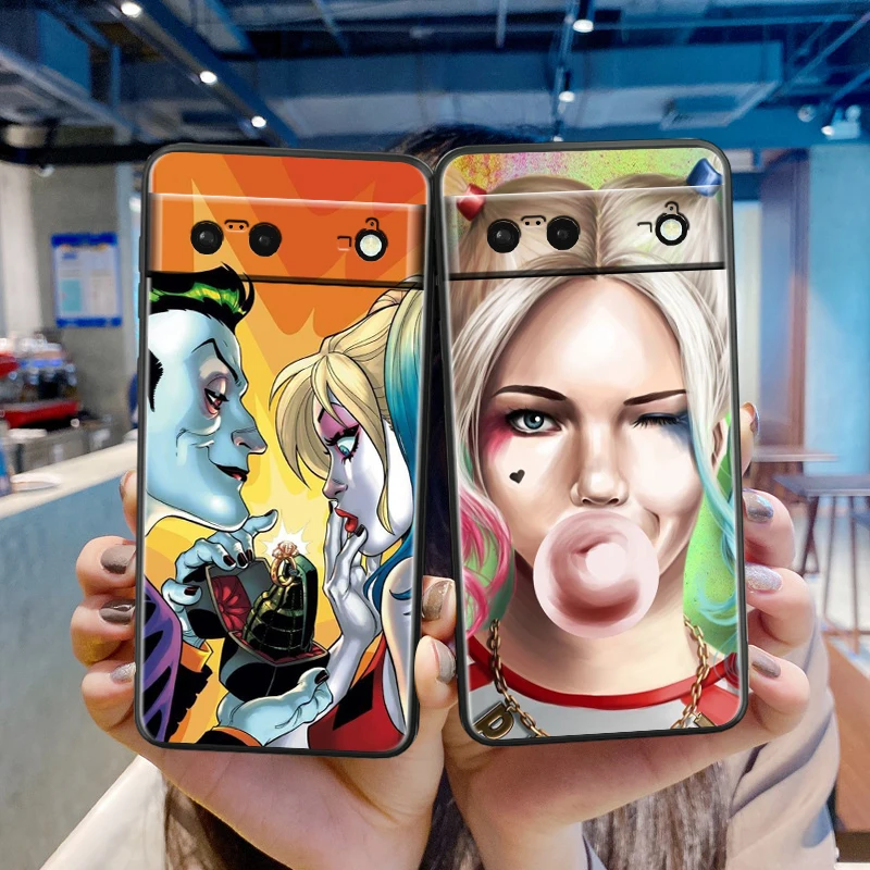 Crazy H-Harley Q-Quinn Sexy For Google Pixel 9 8 7A 7 6A 6 5A 5 4 4A XL 5G Black Silicon Shockproof Shell TPU Phone Case