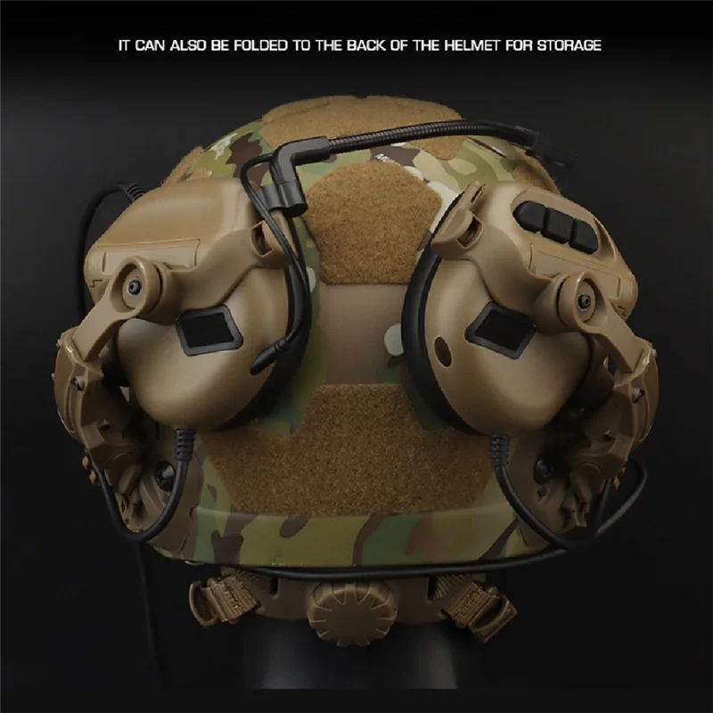 A23F-Tactical Headset Holder Helmet-Mounted Accessory Rail Adaptor Kit Adjustable Pickup Noise Canceling Holder, Set