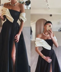 SWEMILE Wedding Party Dress A-Line Empire Off-The-Shoulder Neckline Floor-Length Ruffle Dresses For Women 2024 Vestidos