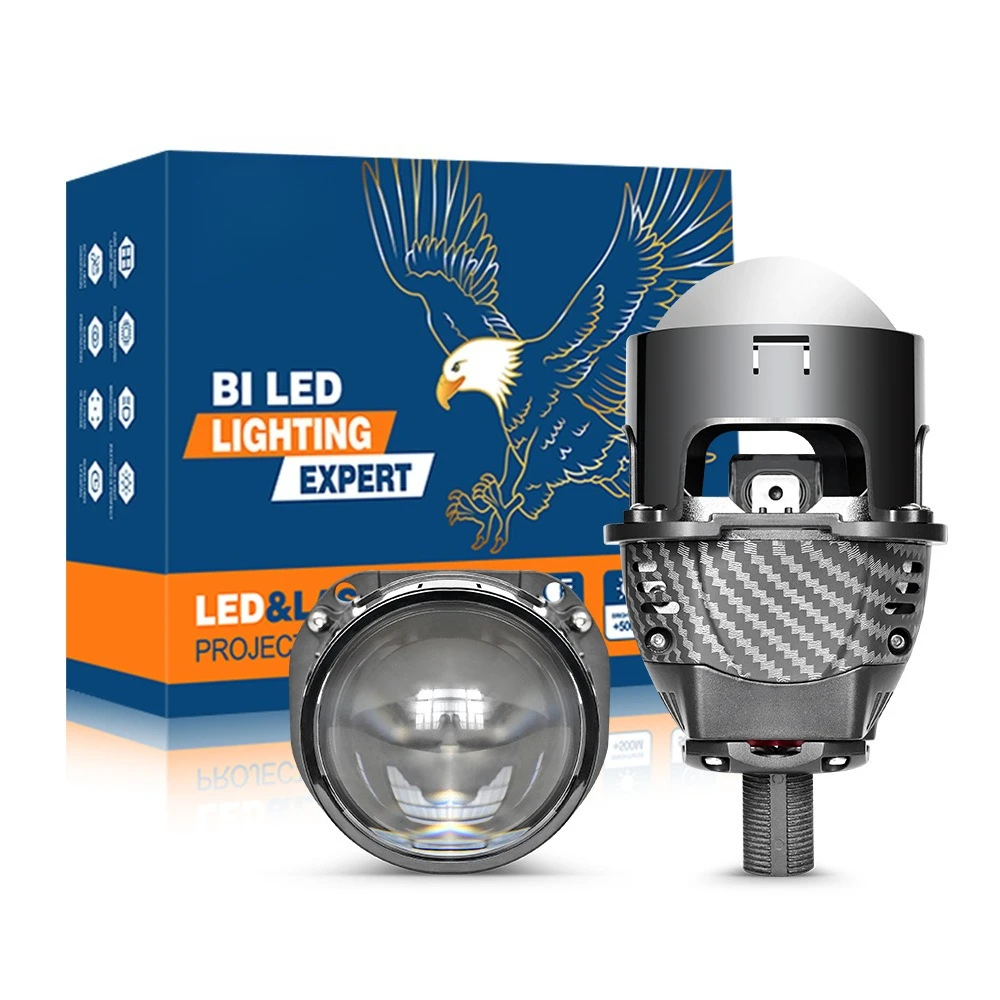 

140W TIR Prism 2.5/3-Inch Bi-LED Headlight Laser Effect Projector Super Bright Penetration Car Accessories H4 H7