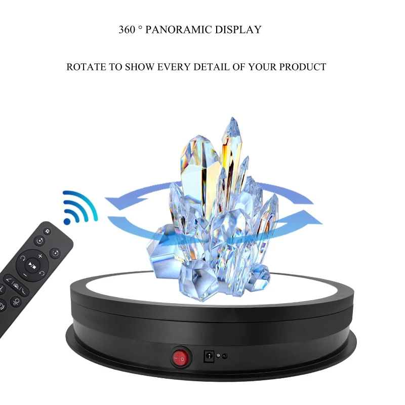 New 42cm Intelligent Remote Control 3 Colors Luminous Photography Display Platform Adjust Speed Electric Automatic Rotating Disc