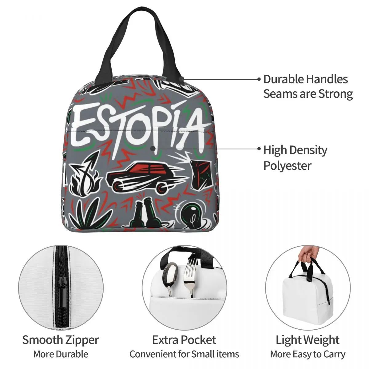 Girl Kid Insulated Case ESTOPIA Peru ESTOPA 25Th Anniversary Tour Thickened Handheld Estopa Lunch BoxesFor Work Office