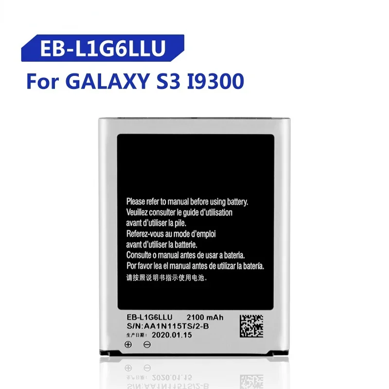 

Replacement Battery EB-L1G6LLU For Samsung Galaxy S3 I9300 I9300i I535 I9308 L710 EB-L1G6LLA Rechargeable Phone Battery