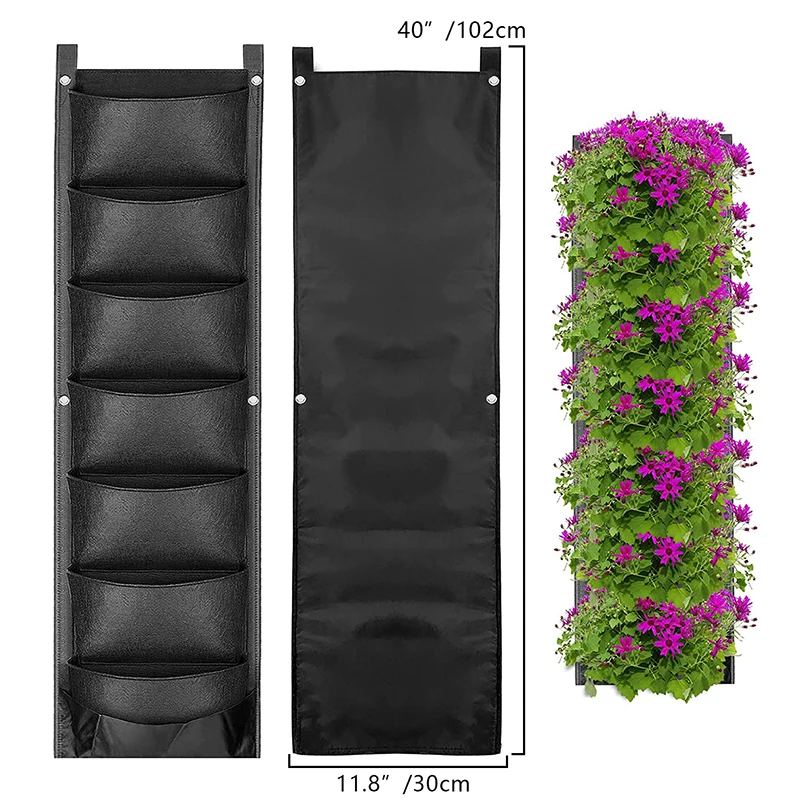 4/7 kieszeń rosnąca torba do sadzenia pionowy pojemnik z filcu wiszący na ścianie donica ogrodowa kwiatek doniczkowy saszetki na warzywa