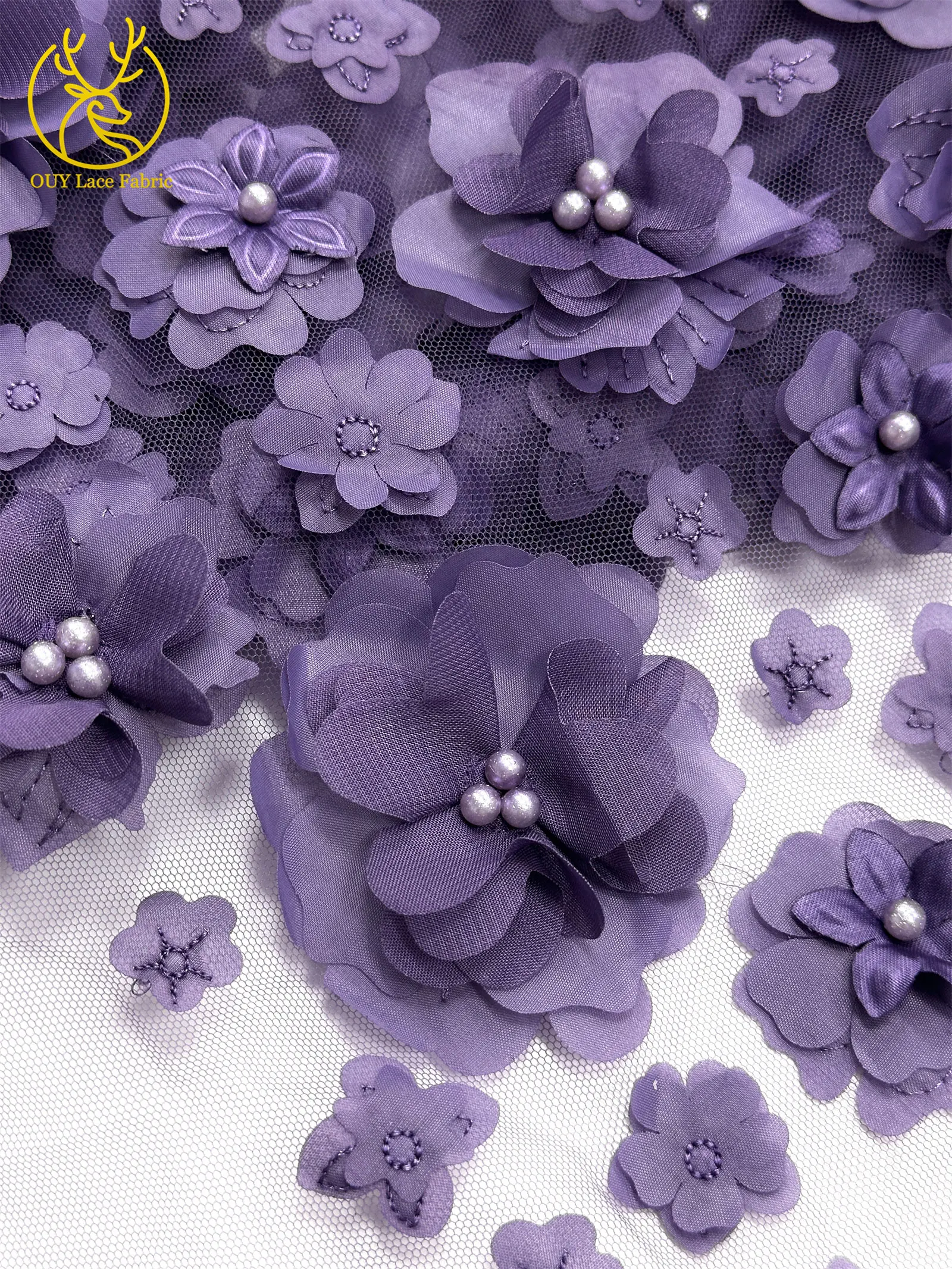 3D Französische Blumenperlen-Spitze 2026 Afrikanische Pailletten-Spitze Nigerianischer Tüll-Netzstoff für Hochzeitskleider 5 Yards – Detail 29