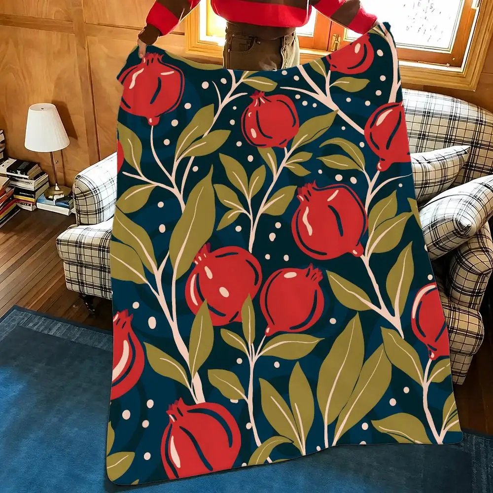Thanksgiving Cranberry  Throw Plush Flannel Throw Blanket, Sofa Bed Travel Picnic Home Textile Decor
