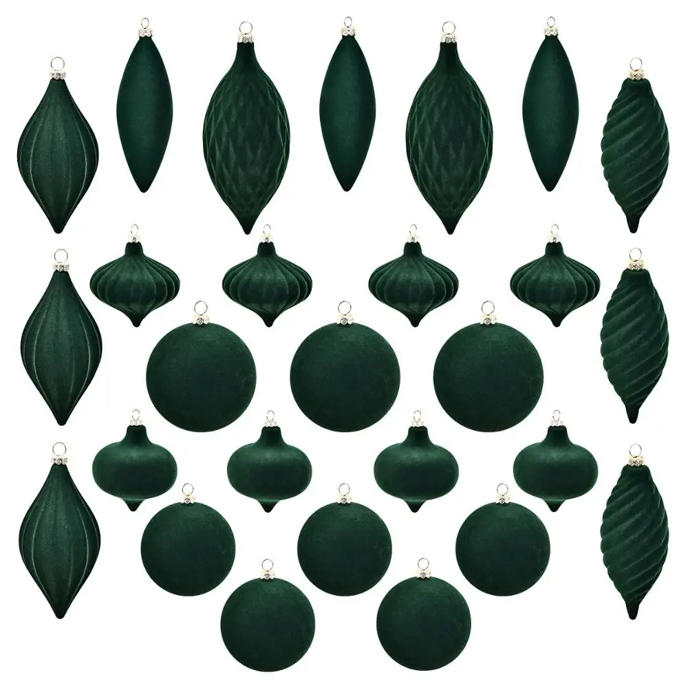 

Флокированные бархатные рождественские шары 27 шт.