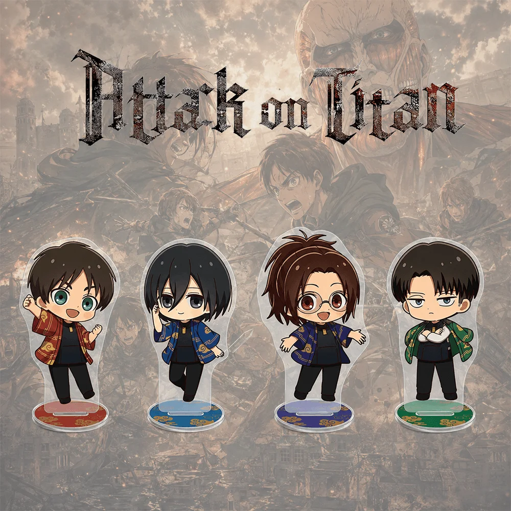 Attack on Titan Eren Yeager 10cm Acrylic Stand Keychain Figure Mini Desk Display Ornament Anime Fan Merch Toy Gift