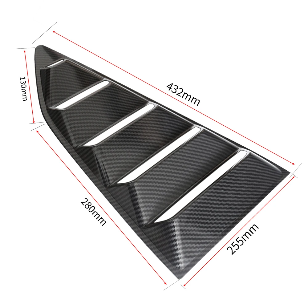 Car Rear Window Blind Vent Trim Louvers Scoop Decoration Stickers Cover for Chevrolet Camaro 2017-2023 Exterior Accessory Black