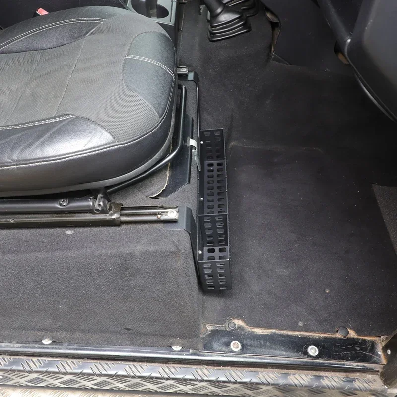 

Aluminum Alloy Black For Land Rover Defender 90 110 130 2004-2018 Car co-driver seat under storage basket interior accessories
