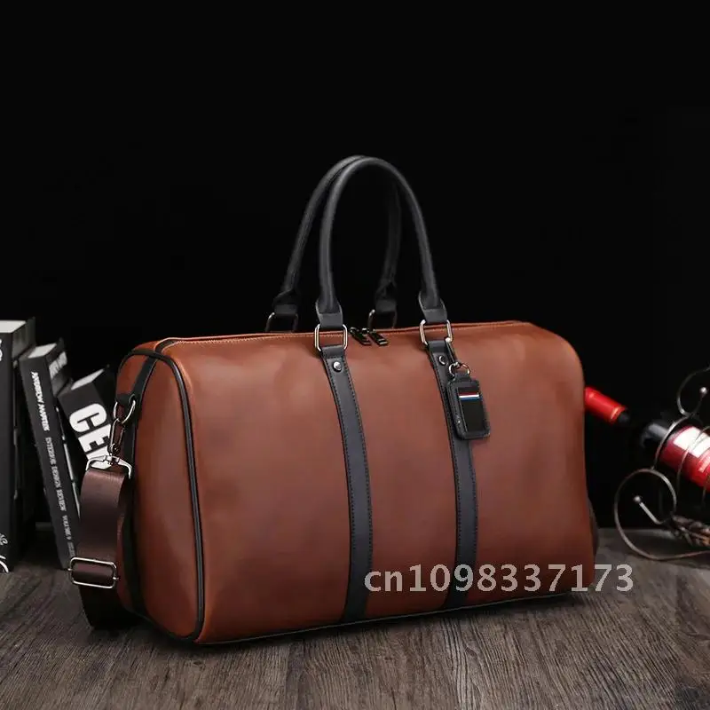 الرجال عادية جلدية كبيرة حقيبة كروسبودي رجل كبير الذكور قدرة السفر مريحة حمل عطلة نهاية الأسبوع على حقيبة حمل الحقائب القماش الخشن الأمتعة