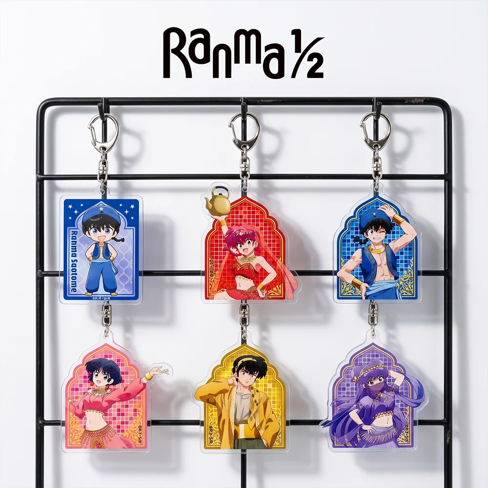 Anime Ranma ½ Shampoo Ranma Saotome Akane Tendo 6CM Acrylic Cute Bag Charm Car Keychain Decorations Bag Body Kit Keyring Gift