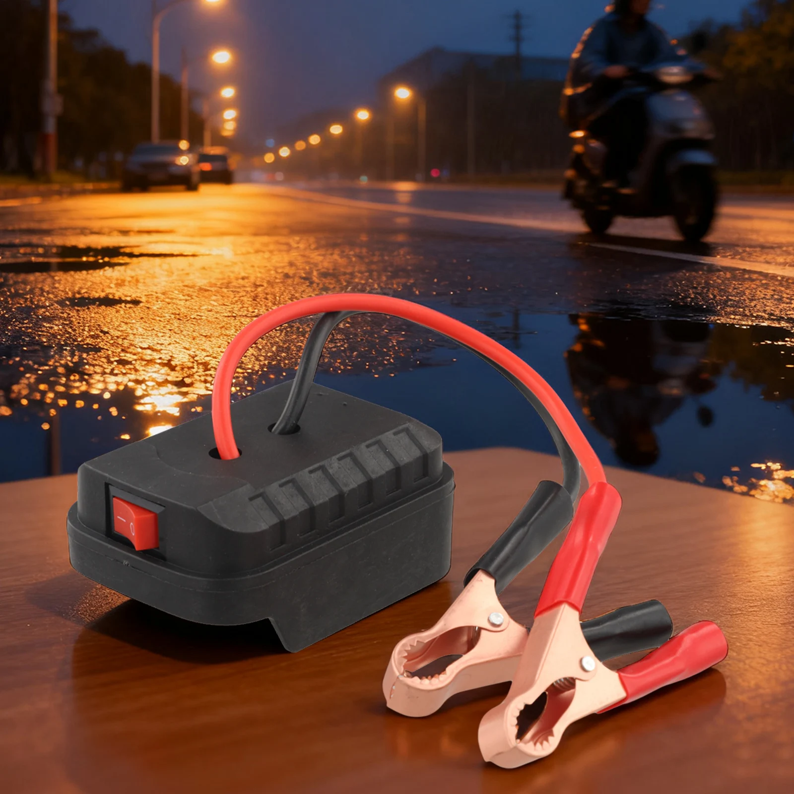 Jump Starter Adapter Designed for A3 and 2106 Tool Battery Systems with Dual USB Outputs and 12V Vehicle Battery Interface