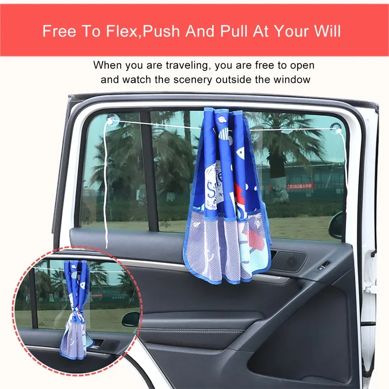 Baby Car Curtain Window Curtains for Kids Sleep Multi-functional Storage Bag for Toys Tissue Baby Bottle Holder Side Window Bags