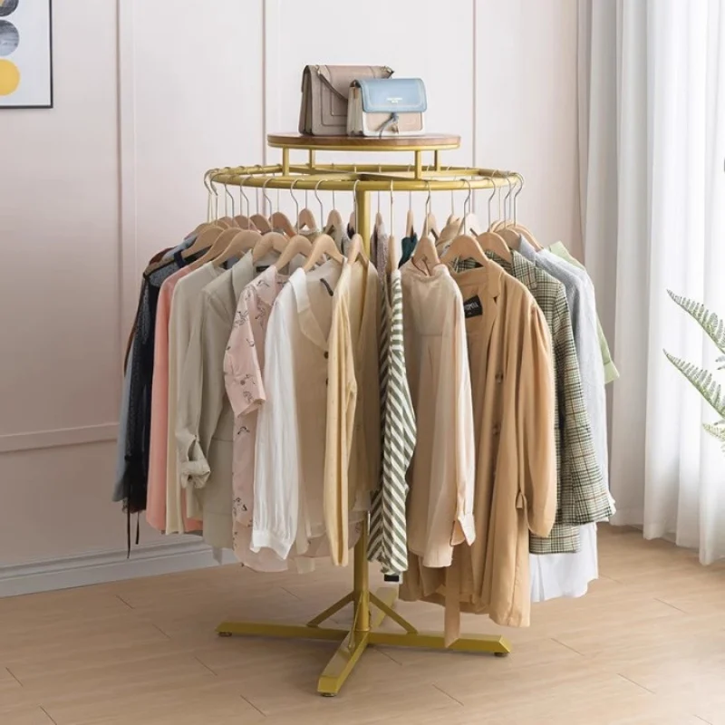 Durable Rotating Round Hanger Retail Clothing Store Clothes Hanging Round Stand