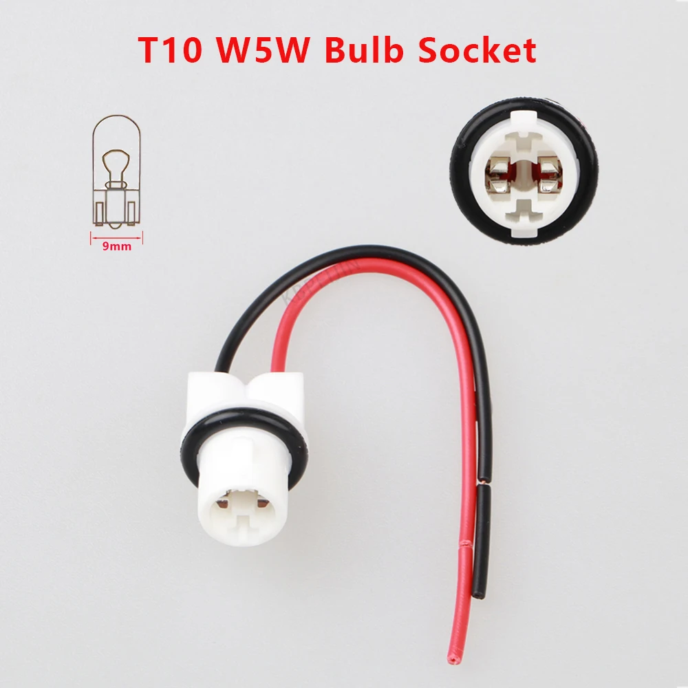 2x T10 W5W Bulb Socket For Nissan Qashqai Sylphy Tiida Car Light Adapter Wiring Harness Accessories