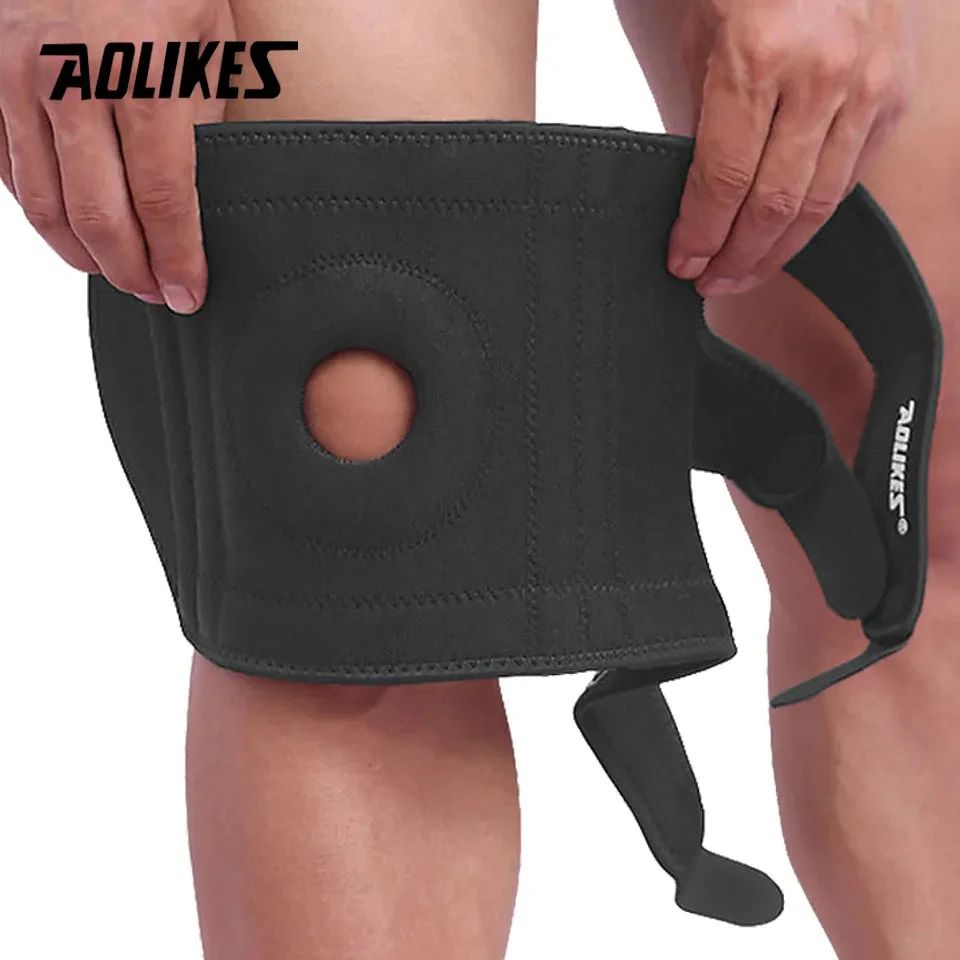 AOLIKES 1PC Adjustable Compression Knee Brace, Knee Support for Injury Recovery, Running, Workout Knee Support for Men and Wome