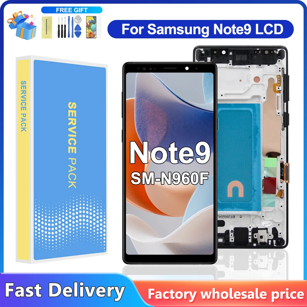 Getestet Für Samsung Note 9, Display Touchscreen Mit Rahmen Digitizer Montage Für Samsung Note 9 N960 N960F N960U N960W LCD