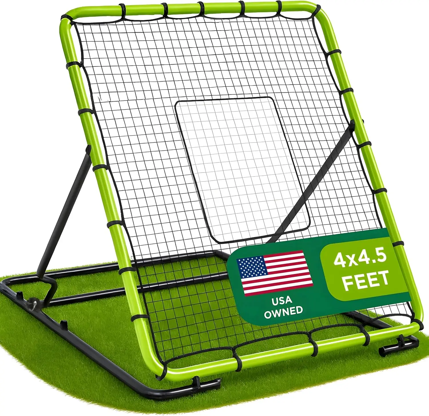 

4x4.5 Ft Baseball Rebounder Net with 3 Ball Return Angles for Solo Practice, Pitchback Trainer for Fielding Skills