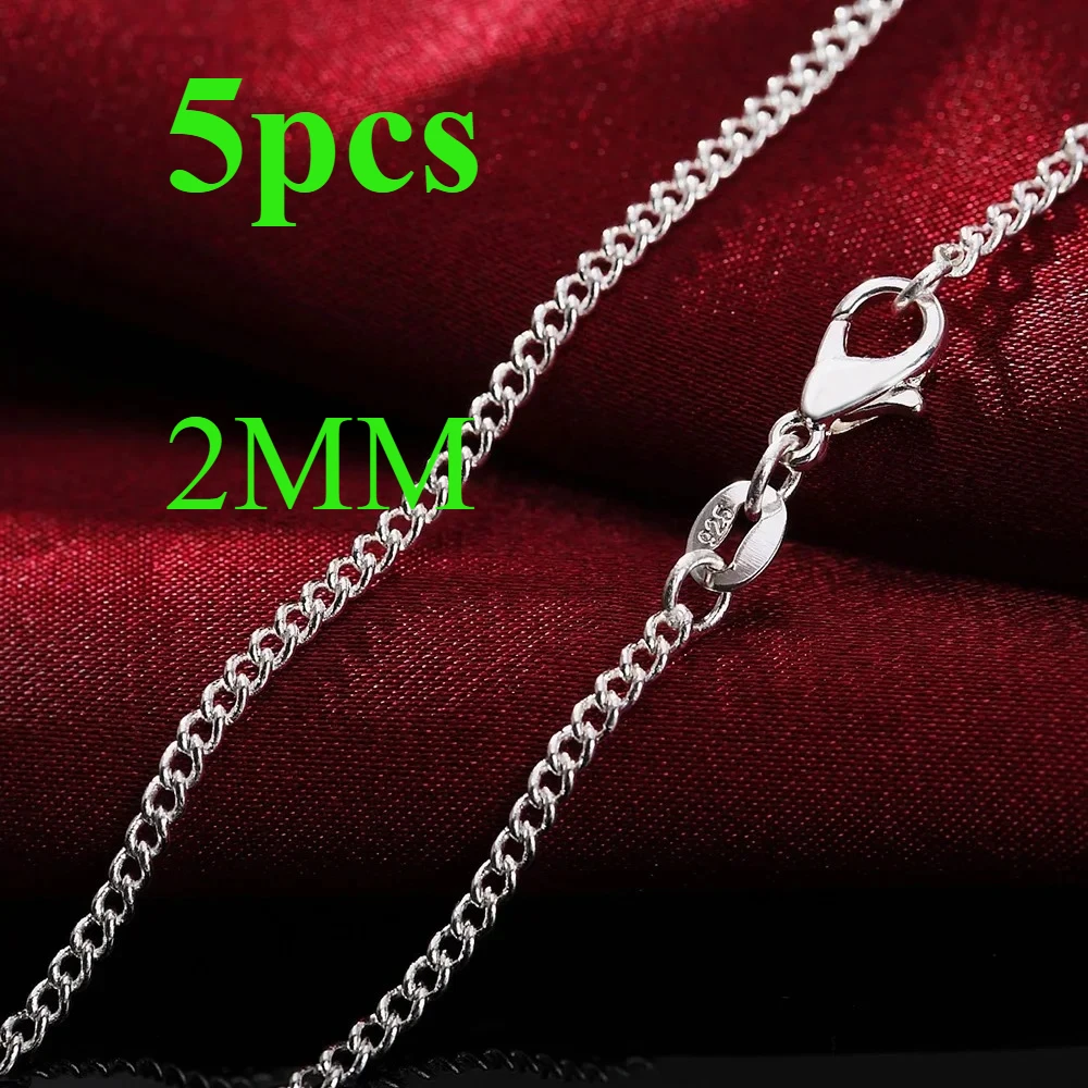 5pcs set wholesale 925 Sterling Silver Necklace 16-30 Inches