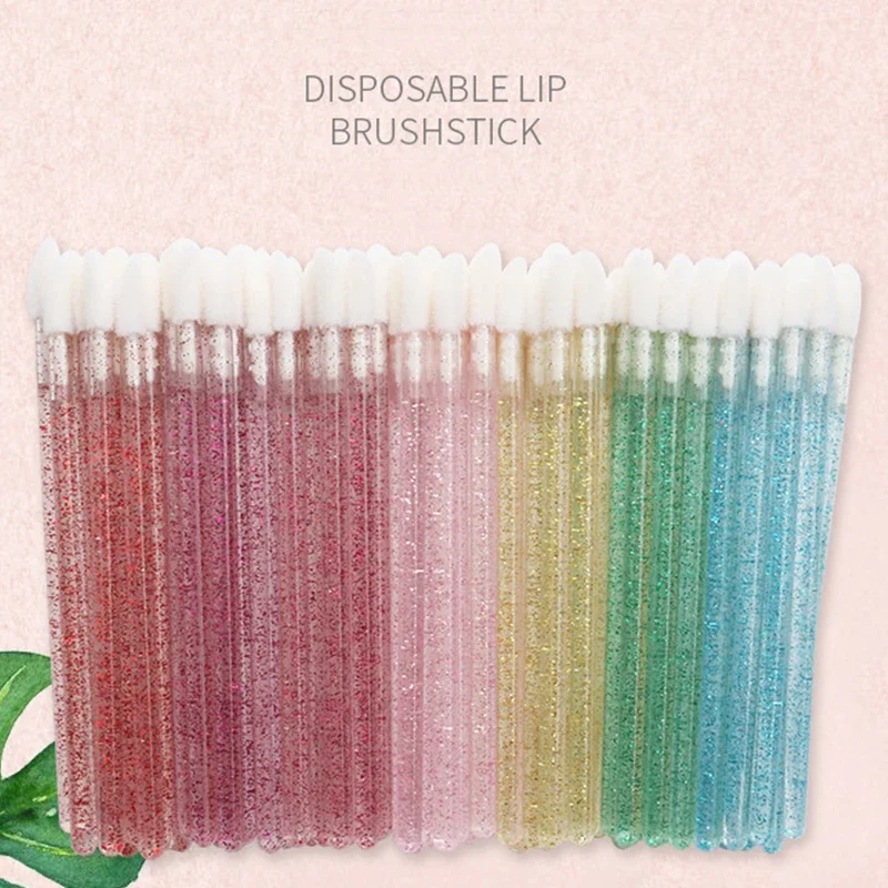 Lippenstift Lip Glossy Wands Stiftreiniger Applikator Lidschatten Glanz Make-up Pinsel Werkzeuge 50 teile/beutel Kosmetische Lippenpinsel